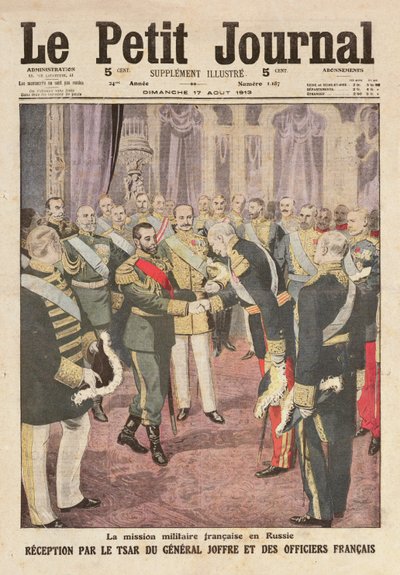 Reception of General Joseph Joffre by Nicolas II at the Peterhof Palace, from 